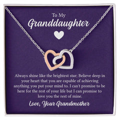 Interlocking Hearts Necklace - For Granddaughter From Grandmother